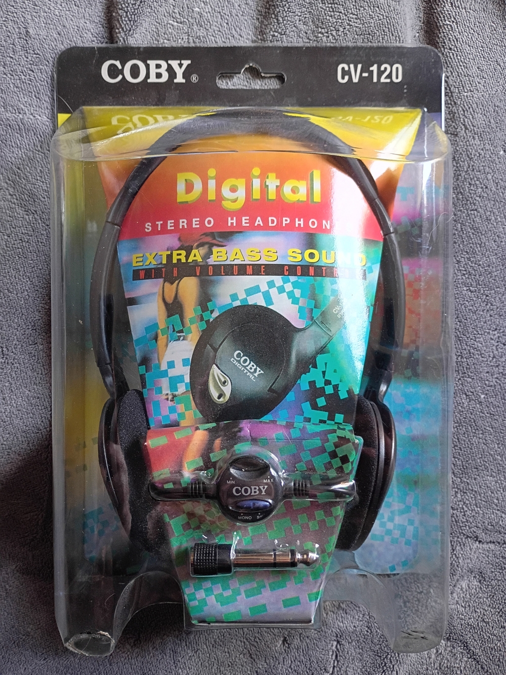 Vtg Coby CV-120 Stereo Headphones Extra Bass in Package